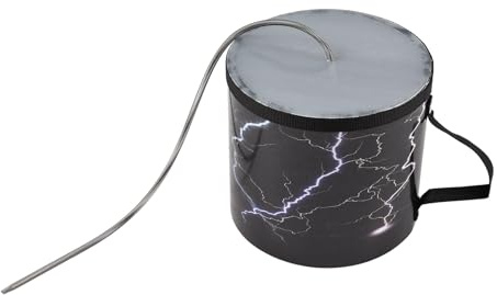 Btuty Tamburo a molla da 6 pollici Strumento di effetto sonoro del tamburo del tuono Tubo portatile leggero in legno Generatore di suoni Simulazione del suono del tuono per grandi
