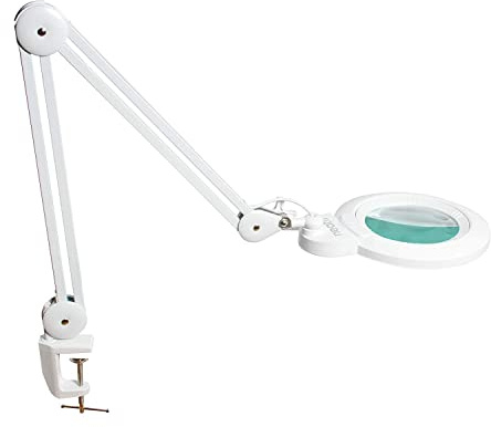 Neatfi XL Lámpara Lupa LED Bifocal de 1.200 Lúmenes con Abrazadera | 3 Modos de Luz, Control de Temperatura de Color (3000K-4500K-6000K) | 12W | 120 LED SMD (Lente de 15 cm)