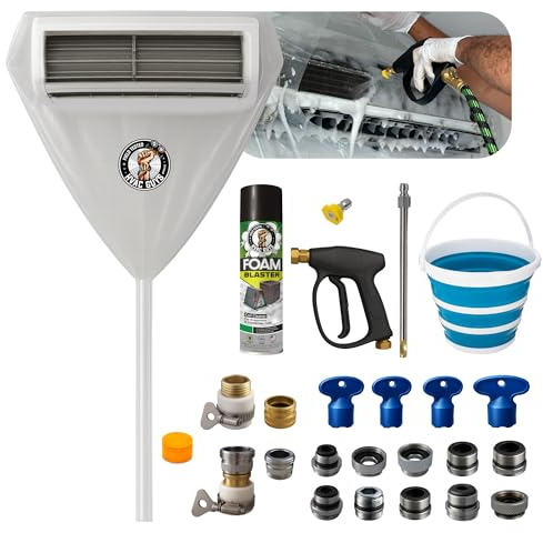 HVAC Guys Complete Mini Split Cleaning Kit | Mini Split Coil Cleaner Kit Includes 360 Degree Mini Split Cleaning Bag, Bucket, Spray Nozzle, Coil Cleaner, Faucet/Hose Adapter