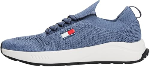 Tommy Jeans Uomo Sneakers Running Knitted Profilo Basso, Blu (Blue Moment), 44