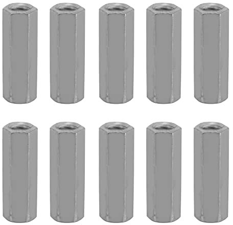 Akozon Ensemble de Luxe de 10 écrous à Tige Longue : Entretoises d'écrou à Manchon Hexagonal en Acier au Carbone plaqué Zinc (M6*30)