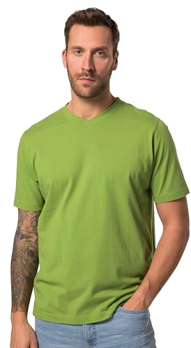 JP 1880 702415 T-Shirt Basique à col en V pour Homme Grandes Tailles L-8XL JP1880, Vert Mousse, XXL