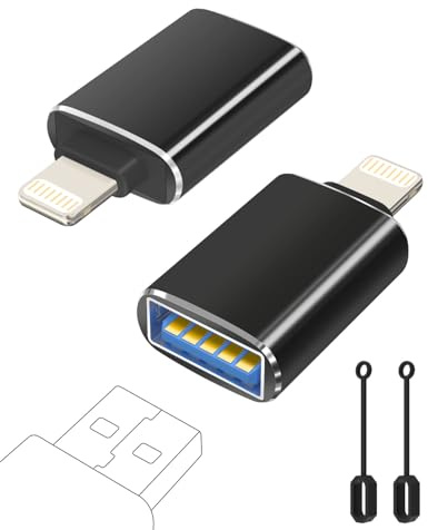 layajia Adaptador Lightning a USB, Cable Lightning Macho a USB Hembra para iPhone 14 13 12 11 Pro MAX, Adaptador iPhone OTG Soporta Flash Drive, Ratón, Teclado, Hub, Cámara, Lector de Tarjetas