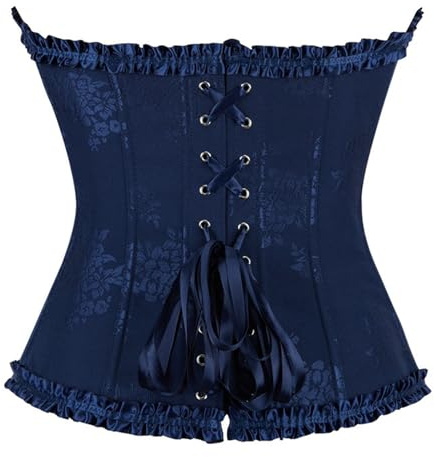 Genérico Corset Mujer, Corsés y Bustier para Mujer Corsé Tops Elegante Shapewear Lencería Gótico Retro Ropa de Halloween Carnava (02-Blue, XS)