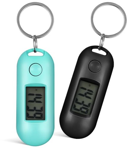 HANABASS Montres NuméRiques De Poche 2 PièCes Porte-CléS ÉTudiants Montre À Gousset ÉLectronique Compacte pour Examens Sac À Dos Ceinture