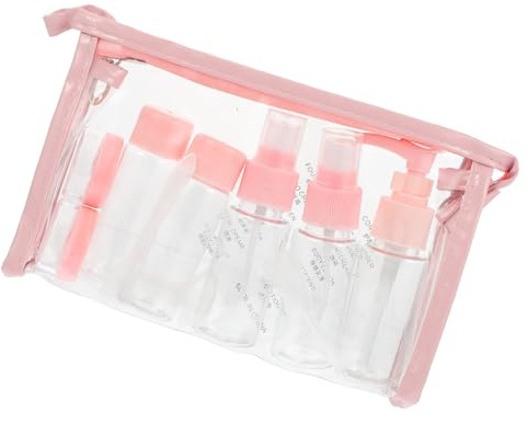 OSALADI Ensemble de Flacons de Lotion Vides 11 Pièces Voyage Portable Plastique Rouge Bouchons Anti-fuite pour Soin Peau Lotions et Crèmes