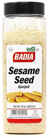 Badia Sesame Seed Hulled 16 oz – Nutty Mild Flavor for Baking, Cooking, Salads, & Breads