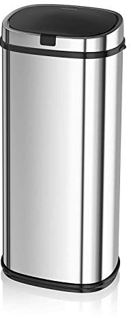 Morphy Richards Chroma 971519 Square Kitchen Bin with Infrared Motion Sensor Technology, 50 Litre Capacity, Stainless Steel