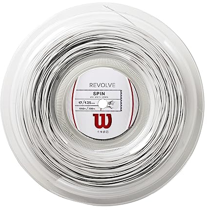 Wilson Unisex Tennissaite Revolve, weiß, 200 Meter Rolle, 1,25 mm, WRZ906600