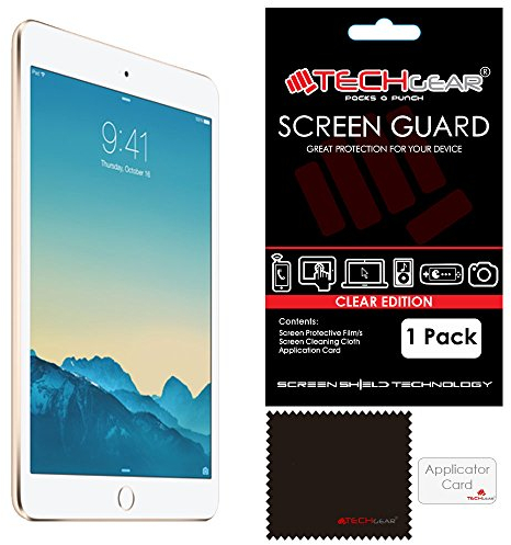 TECHGEAR Screen Protector for New iPad Mini (2019) & iPad Mini 4 - Clear Screen Protector Guard Cover with Cloth & Applicator Card Compatible with Apple iPad Mini 5th & 4th Generation