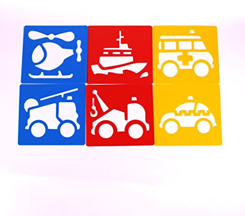 Plastic Public Services Art Stencils Set for Drawing People Who Help Us Pack of 6 by BCreative ®
