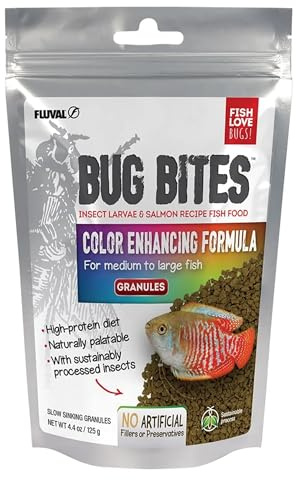 Fluval ALIMENTO para Peces - Bug Bites GRÁNULOS Formula REALZADOR Color (Ideal Peces Dorados) 125GR - 1,4-2mm