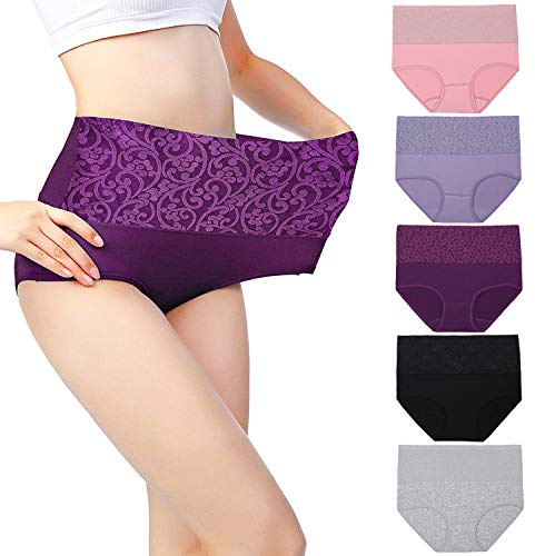 Fulyou Women's Briefs Underwear Tummy Control Cotton Panties High Waist Ladies Soft Stretch Underpants