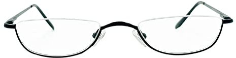SEIUKS Half Moon Half Frame Slim Reading Glasses Metal Frame with Spring Hinges Eyewea for Men Women black 200