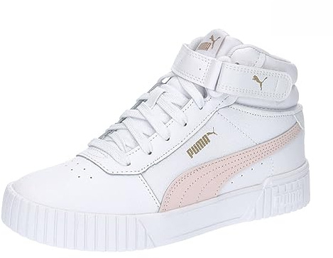 PUMA Women Carina 2.0 Mid Baskets, Puma White Frosty Pink Puma Gold, 41 EU