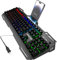 N NEWTOP Tastiera GTP03 Retroilluminata Nera Cablata Led RGB Gaming USB Keyboard Layout Italiano Qwerty 104 Tasti da Gioco Cornice Metallo Stand Smartphone per PC Desktop Computer Notebook