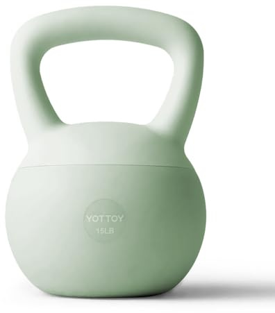 YOTTOY Mjuk kettlebell, kettlebell, halkfri greppvikt för hemträning, kettlebells, garanterad styrka och säkerhet (6,8 kg-grön)