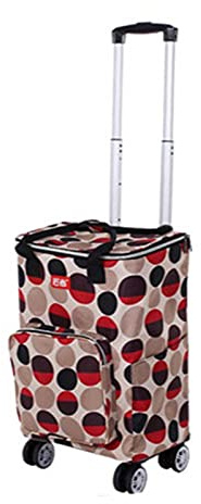 DAQERHSH Shopping Cart Waterproof Oxford Fabric Folding Grocery Cart Foldable Reusable Shopping Hand Truck Trolley Wheels Bag and Telescoping Handle Folding Hand Truck (Color : 2)