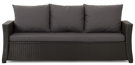 Setgarden® Cojín para banco - Cojín de asiento para exteriores para banco de jardín para polirratán - Relleno de cojín para exteriores - Relleno de banco para columpio de Hollywood de ratán (Antracita