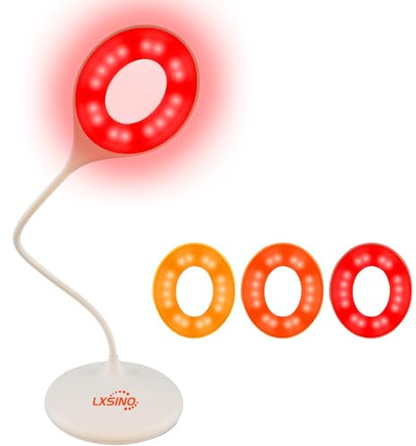 Lámpara de escritorio con lectura, bloqueo de luz azul, 2 modos de color, 1600 K amarillo y rojo, regulable y fatiga ocular reducida