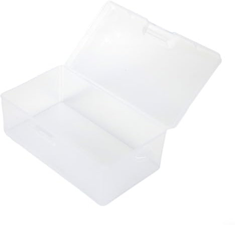 Scatola portaoggetti rettangolare in plastica con coperchio, contenitore trasparente per carte, foto, artigianato resistente al calore