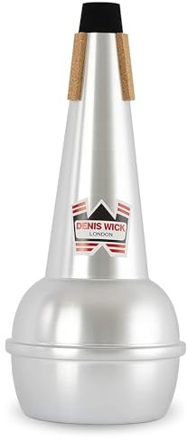 Denis Wick Straight Mute for Bass Trombone or Tenor Horn, 5509 - Hand-Spun Aluminum Mute with Natural Cork, Brilliant Tone, Intonation & Tight-Bell Fit for Practice or Performance - 14 x 9 x 9 inches