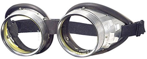 Schraubringbrille mit Schlauchgummipolster 50mm Glasdurchmesser, Gläser klar oder grün getönt DIN 4-6, Minion-Brille - Schutzbrille, Schweißerbrille, Schweißbrille, Schweißschutzbrille, Schutzstufe:klar