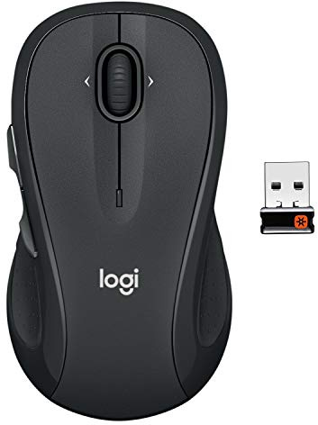 Logitech M510 Wireless Mouse, 2.4 GHz with USB Unifying Receiver, 1000 DPI Laser-Grade Tracking, 7-Buttons, 24-Months Battery Life, PC/Mac/Laptop - Graphite