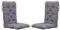 Chicreat Cojines para sillas de respaldo alto, 120 × 50 × 8 cm, gris claro (juego de 2)