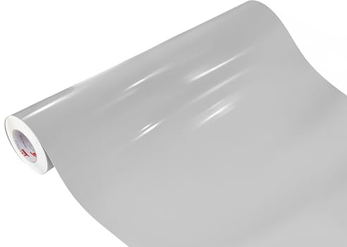 DecoMeister Pellicola Adesiva Tinta Unita per Mobili 100x100 cm - Carta Adesiva Lavabile per Cucina e Bagno - Facile da Applicare - Ideale per Rinnovare Armadi, Tavoli e Porte - Grigio Chiaro Lucido