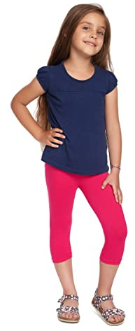 SOFTSAIL Leggings flickor, cykelbyxor, korta byxor av bomull, barn, sportbyxor, dansbyxor, andas, mjuka, elastiska, sommarsport, ROSA, 8-9 År
