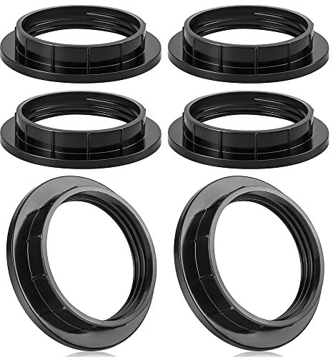 6 Pack Black Lampshade Reducer Rings, E27 Lamp Shade Adaptor Rings for Light Fixture