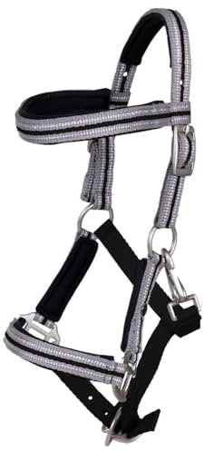 QHP Fohlenhalfter Flore mit Stirnband (schwarz, Warmblut)