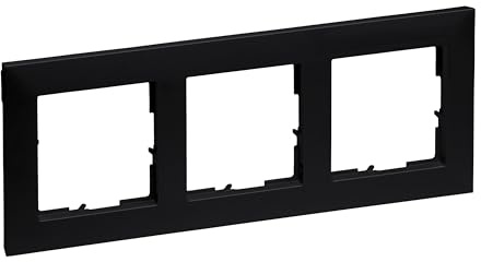 LEGRAND, SEANO 3-fach Rahmen, Thermoplast, Halogenfrei, Abmessungen: 87 x 229 mm, Farbe: Schwarz lackiert, 765373
