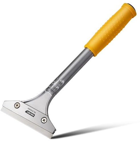 Grattoir à lame de rasoir large avec 10 lames SK5 supplémentaires, 10,2 cm pour nettoyage de vitres, carrelage, fenêtre, retrait de peinture, résidus adhésifs, plaques de cuisson, four, sol