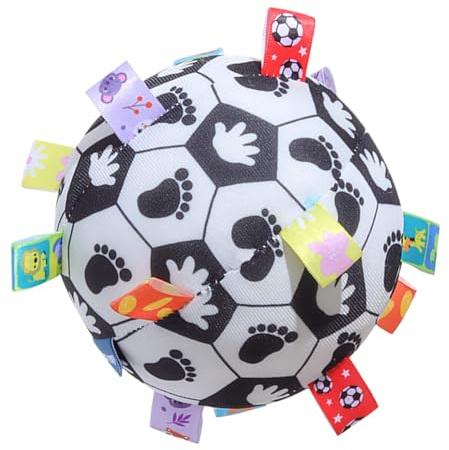 Plüsch Rasselball – Weicher Sensorischer Spielball Mit Texturer, Kontrastreiche Farben, Integrierte Rassel | Frühpädagogisches Motorikspielzeug Für Babys Kleinkinder Zuhause Spiel Lärnor