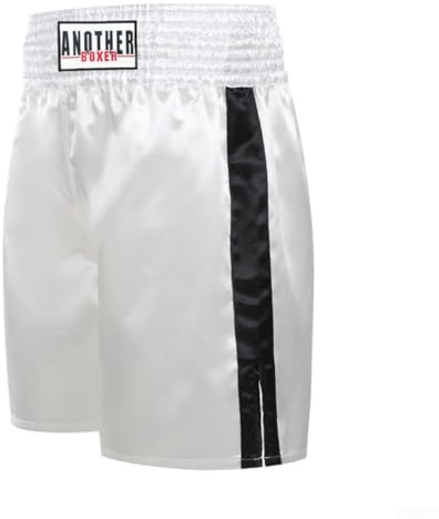Short de Boxe MMA Unisexe Fitness Entraînement Taille Élastique Tissu Respirant Convient pour Homme et Femme (M Blanc)