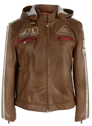 Zerimar Biker jacka i äkta läder för kvinnor, snygg och modern jacka, hållbar läderjacka, mångsidig och sofistikerad design