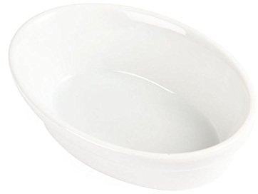 Olympia Whiteware Oval Pie Bowl - 44(h) x 145(w) x 104(d)mm. Box Quantity: 6