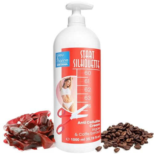 Bleu & Marine Bretania - Anticellulitkräm | Effetto Urto-behandling | Doppia Azione | Formulazione med Alghe Marine, Kaffein | Lipolitik, Dränering, Anti Stoccaggio, 1L