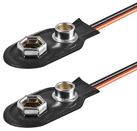 PerfectHD 2X 9V Batteriehalter | I-Form | lose Kabelenden | Akkuhalter Batterieclip | 2 Stück