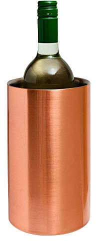 Chabrias Double Wall Copper Stainless Steel Wine & Champagne Ice Bucket Cooler - Perfect Wine Cooler for Bottles & Champagne Chiller, Essential Drinks Bucket for Any Occasion