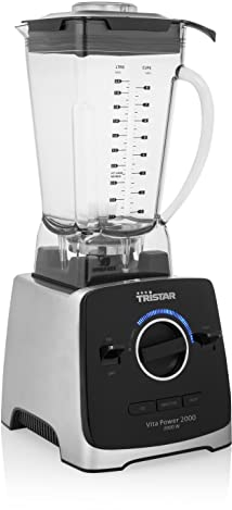 Tristar BL-4473 - Batidora de vaso VitaPower - Vaso de Tritan sin BPA con capacidad de 2 L - 2000 W, Negro