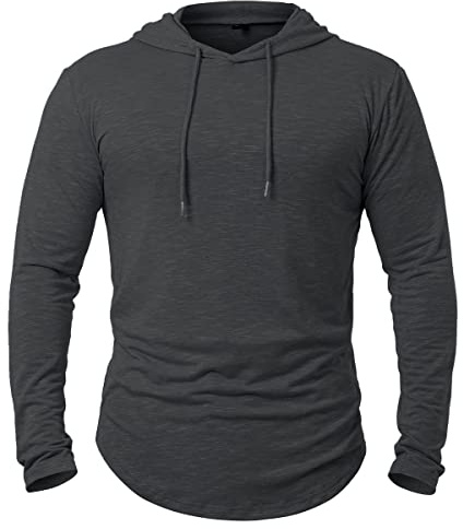 CARWORNIC Huvtröja för män, långärmad skjorta, sporttröja för män, svart, vit, utomhus, sweatshirt med huva