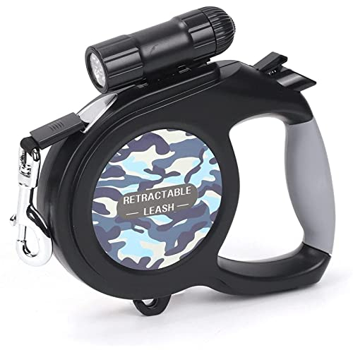 ColdShine 8M Einziehbare Hundeleine Gurt Rollleine für Hunde Einziehbar Gurt Leine Mit Abnehmbarer Taschenlampe rutschfest-Griff für Kleine Große Hunde bis 50kg