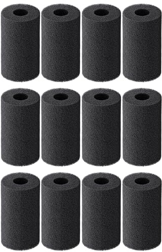 Pawfly 12 Pezzi Filtri per Acquario in Spugna per Tanchi di Pesci, Sostituzione Filtro Acquario, Anti-Sorbimento, Copertura in Schiuma Tonda per Protezione Gamberetti e Piccoli Pesci, Filtro Aria ad