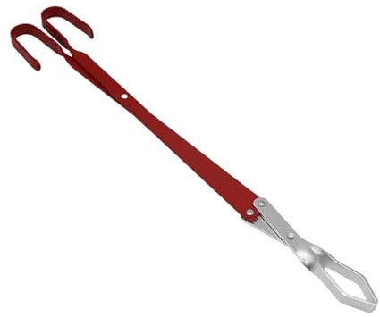 Agarrador de leña para fogatas al aire libre, pinzas para carbón para barbacoa, Pinzas de barbacoa extralargas para parrilla, Pinzas para carbón, pinzas de metal resistentes para cocina, camping al ai