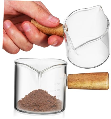 Gatuida 2piezas Jarra De Sirope Para Espresso Vasos De Taza Medidora De Vidrio