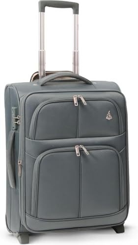 Aerolite Erweiterbar 55x40x20cm auf 55x40x23cm Lufthansa Eurowings Bordgepäck Handgepäck Koffer 55x40x20 55x40x20 mit 2 Rollen - Auch für Condor, SunExpress, TUI und Vieles Mehr (Grün)