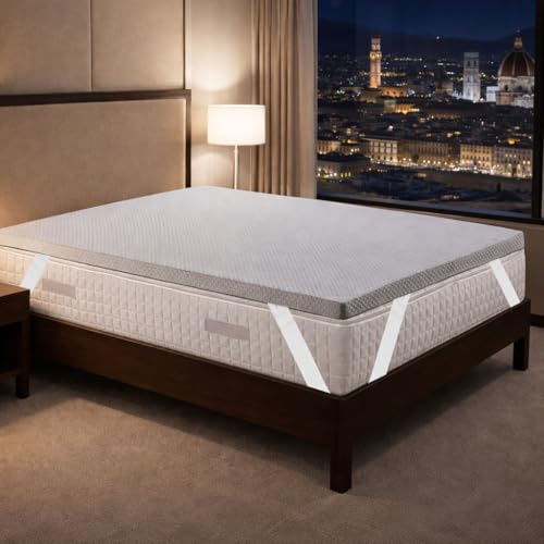 GEEMMA s.r.l. Topper singolo 80X190 Cm Memory Foam Ignifugo Sfoderabile, Certificato classe 1IM Correttore Materasso per hotel o Strutture Ricettive, Made in Italy - MOD. FIRESAFE